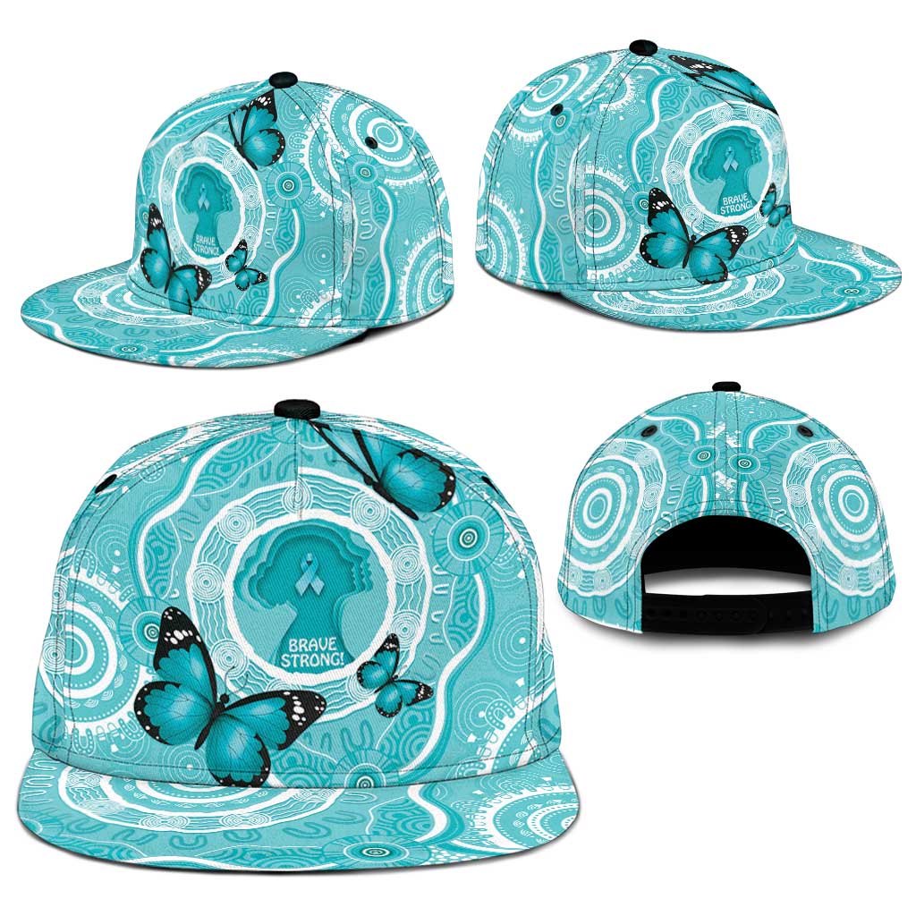Australia Cervical Cancer Awareness Snapback Cap Aboriginal Brave Strong Butterfly - Aussie Hoodie