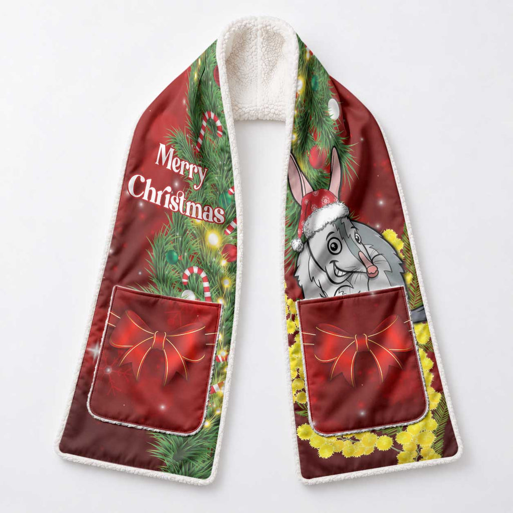 Australia Christmas Pocket Scarf Merry Xmas Billy Santa Golden Wattle