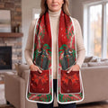 Australia Christmas Pocket Scarf Merry Xmas Black Cockatoo Santa