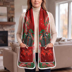 Australia Christmas Pocket Scarf Merry Xmas Black Cockatoo Santa