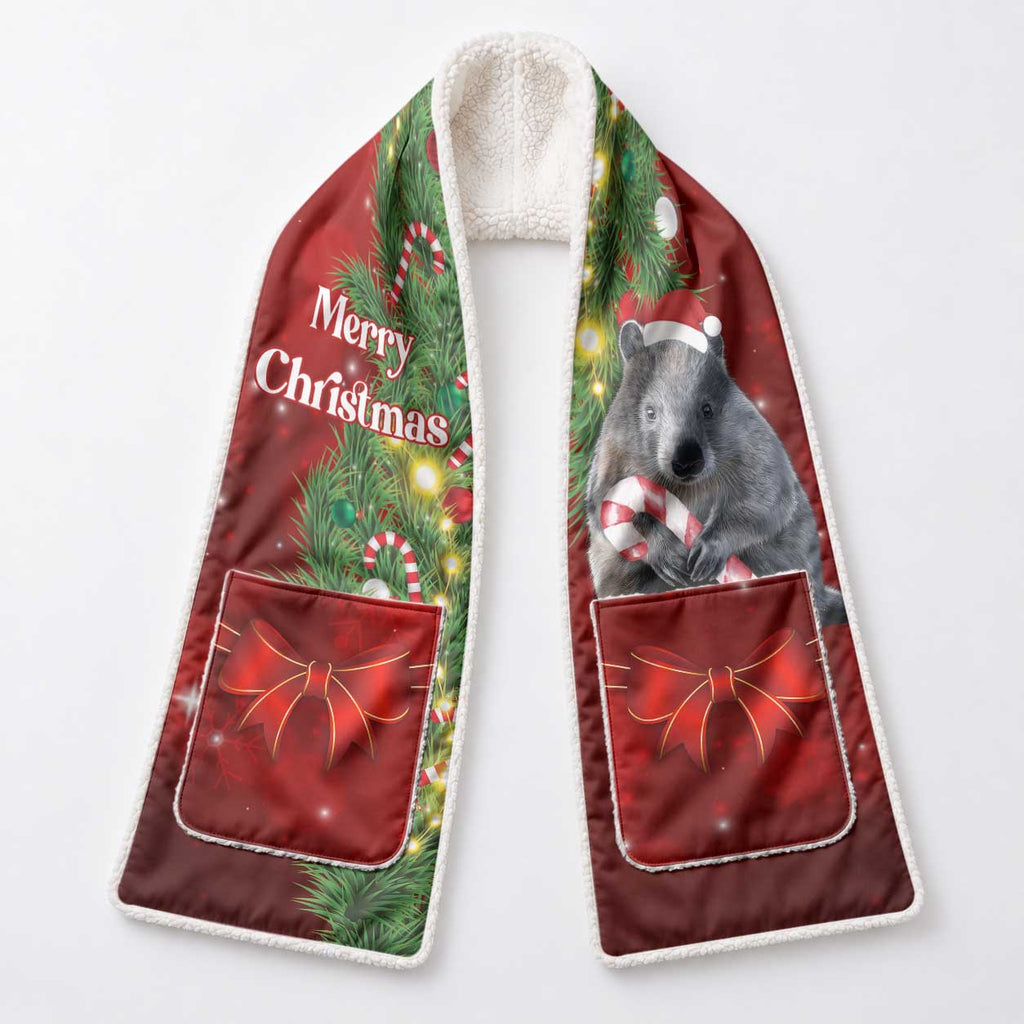 Australia Christmas Pocket Scarf Merry Xmas Wombat Santa