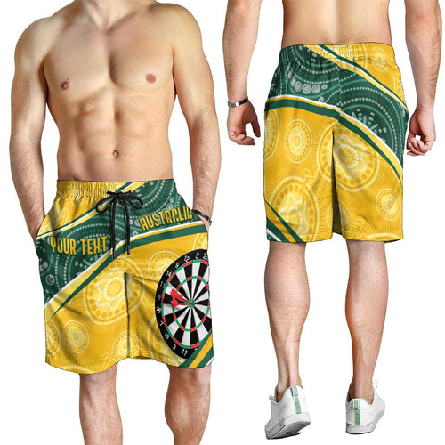 Australia Darts Personalized Indigenous Shorts for Men Champion Roos - Aussie Hoodie