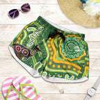 Australia Darts Shorts for Women Aboriginal Dot Art Boomerang Indigenous Style Graphic