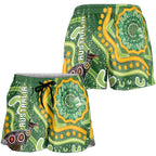 Australia Darts Shorts for Women Aboriginal Dot Art Boomerang Indigenous Style Graphic