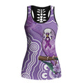 Australia Epilepsy Awareness Hollow Tank Top Purple Budgerigar Plumeria Aboriginal - Aussie Hoodie