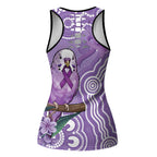 Australia Epilepsy Awareness Hollow Tank Top Purple Budgerigar Plumeria Aboriginal - Aussie Hoodie