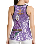 Australia Epilepsy Awareness Hollow Tank Top Purple Budgerigar Plumeria Aboriginal - Aussie Hoodie