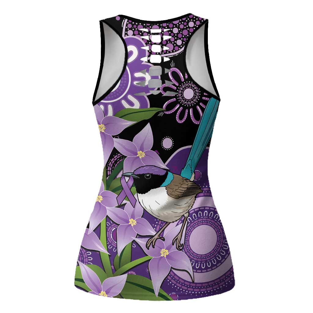 Australia Epilepsy Awareness Hollow Tank Top Purple-crowned Fairywren Boronia Aboriginal - Aussie Hoodie