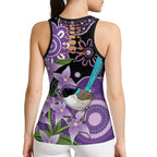 Australia Epilepsy Awareness Hollow Tank Top Purple-crowned Fairywren Boronia Aboriginal - Aussie Hoodie