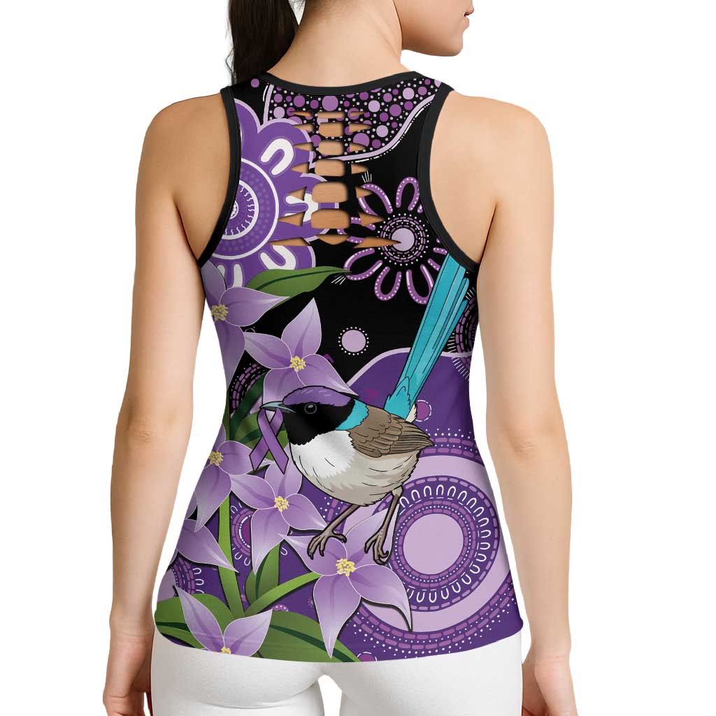 Australia Epilepsy Awareness Hollow Tank Top Purple-crowned Fairywren Boronia Aboriginal - Aussie Hoodie