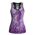 Australia Epilepsy Awareness Hollow Tank Top Seahorse Think Purple Ribbon Aboriginal - Aussie Hoodie