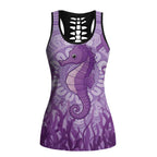 Australia Epilepsy Awareness Hollow Tank Top Seahorse Think Purple Ribbon Aboriginal - Aussie Hoodie