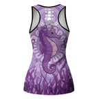 Australia Epilepsy Awareness Hollow Tank Top Seahorse Think Purple Ribbon Aboriginal - Aussie Hoodie