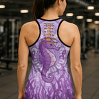 Australia Epilepsy Awareness Hollow Tank Top Seahorse Think Purple Ribbon Aboriginal - Aussie Hoodie