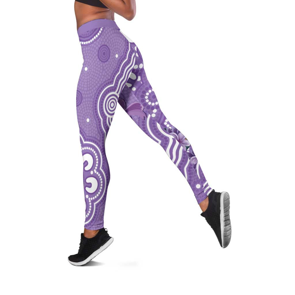 Australia Epilepsy Awareness Leggings Purple Budgerigar Plumeria Aboriginal - Aussie Hoodie