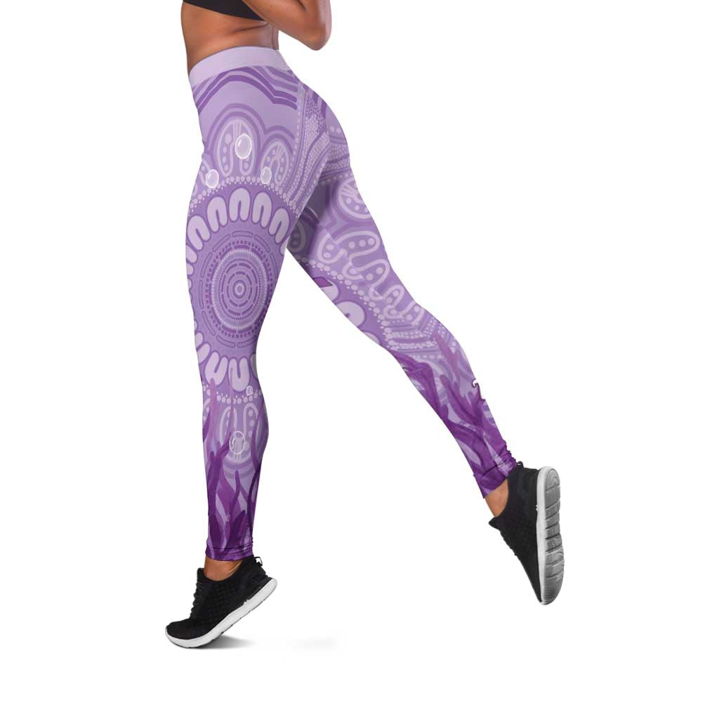 Australia Epilepsy Awareness Leggings Seahorse Think Purple Ribbon Aboriginal - Aussie Hoodie