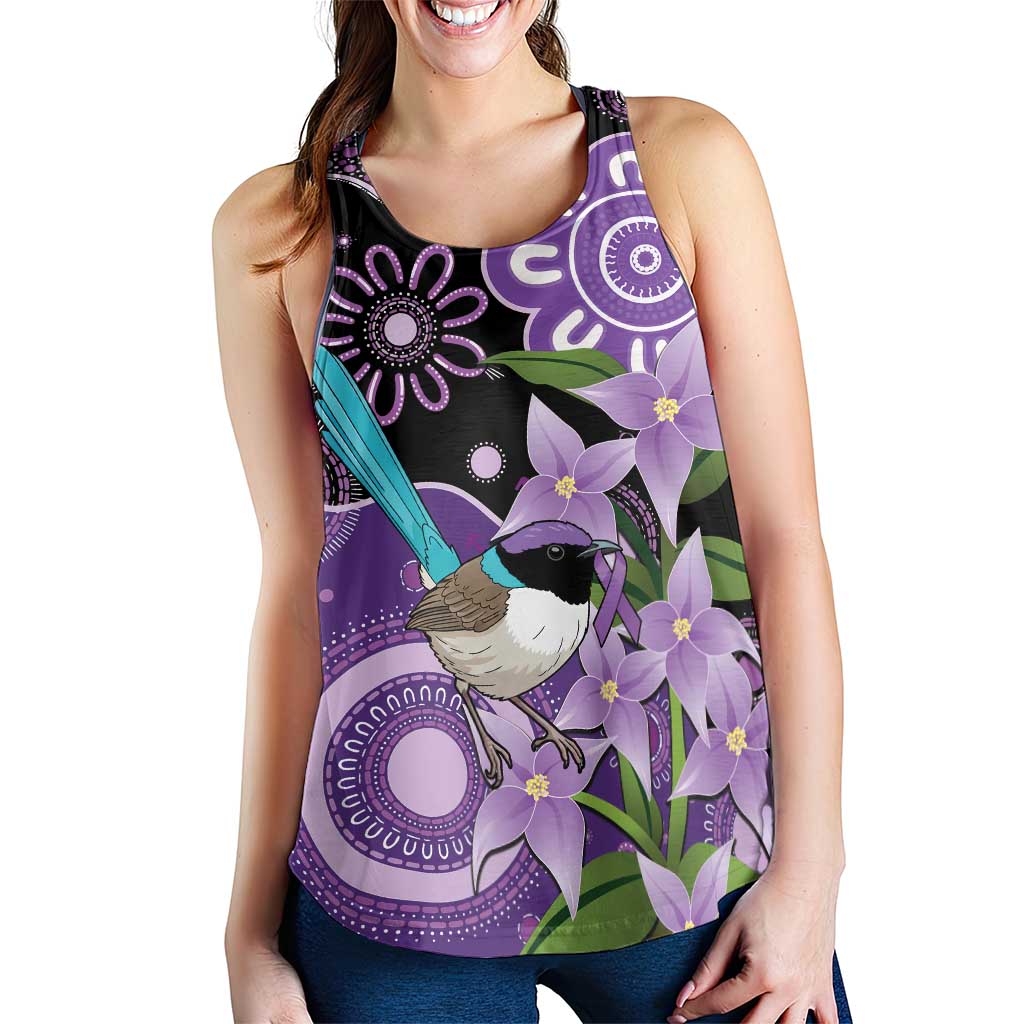 Australia Epilepsy Awareness Women Racerback Tank Purple-crowned Fairywren Boronia Aboriginal - Aussie Hoodie
