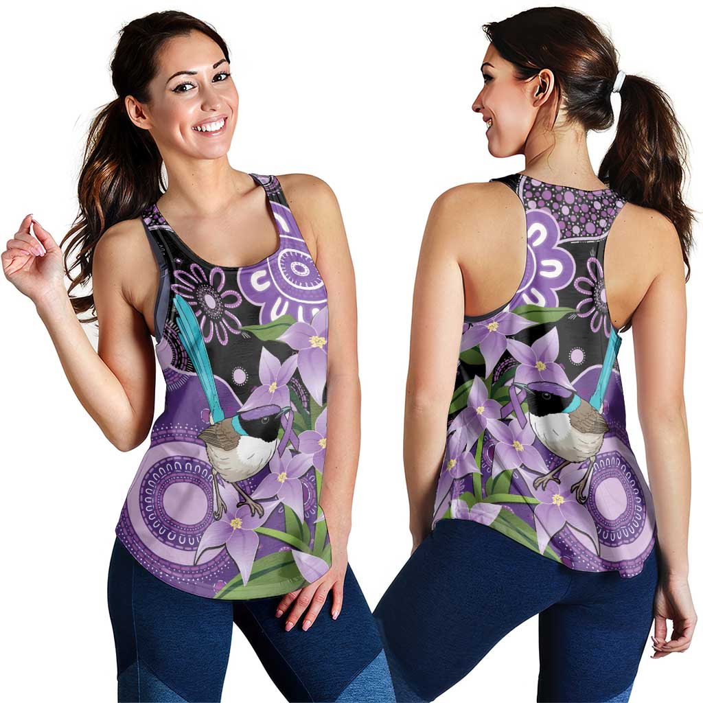 Australia Epilepsy Awareness Women Racerback Tank Purple-crowned Fairywren Boronia Aboriginal - Aussie Hoodie