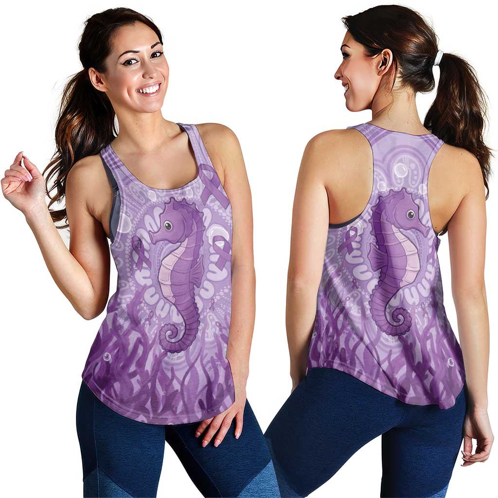 Australia Epilepsy Awareness Women Racerback Tank Seahorse Think Purple Ribbon Aboriginal - Aussie Hoodie