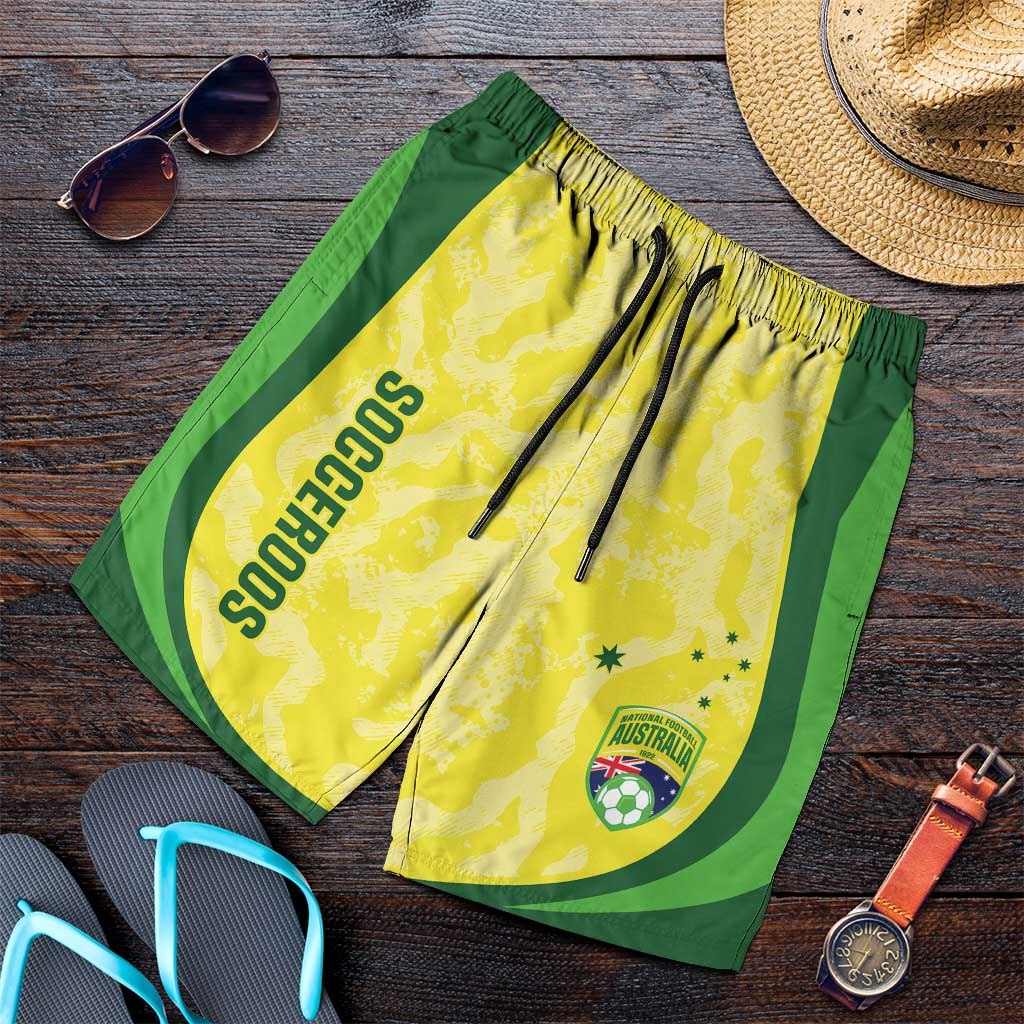 Australia Football Shorts for Men Go Socceroos Grunge Sporty Style - Aussie Hoodie