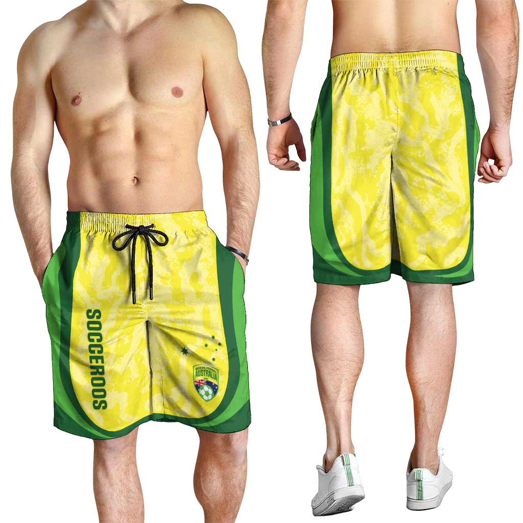 Australia Football Shorts for Men Go Socceroos Grunge Sporty Style - Aussie Hoodie