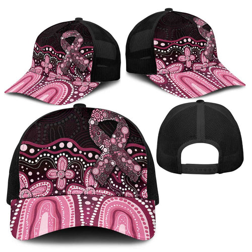 Australia Indigenous Baseball Net Cap Aboriginal Pink Ribbon Art - Aussie Hoodie