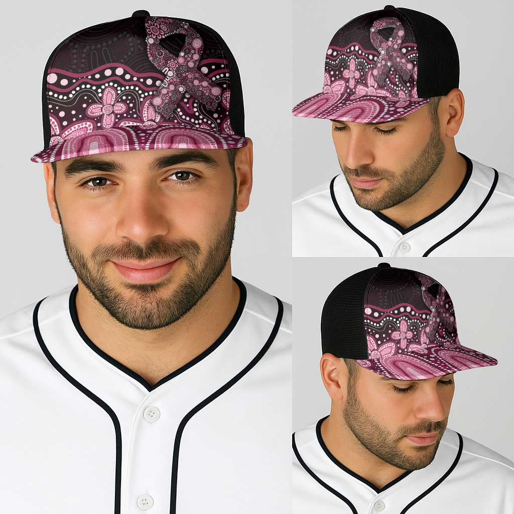 Australia Indigenous Baseball Net Cap Aboriginal Pink Ribbon Art - Aussie Hoodie