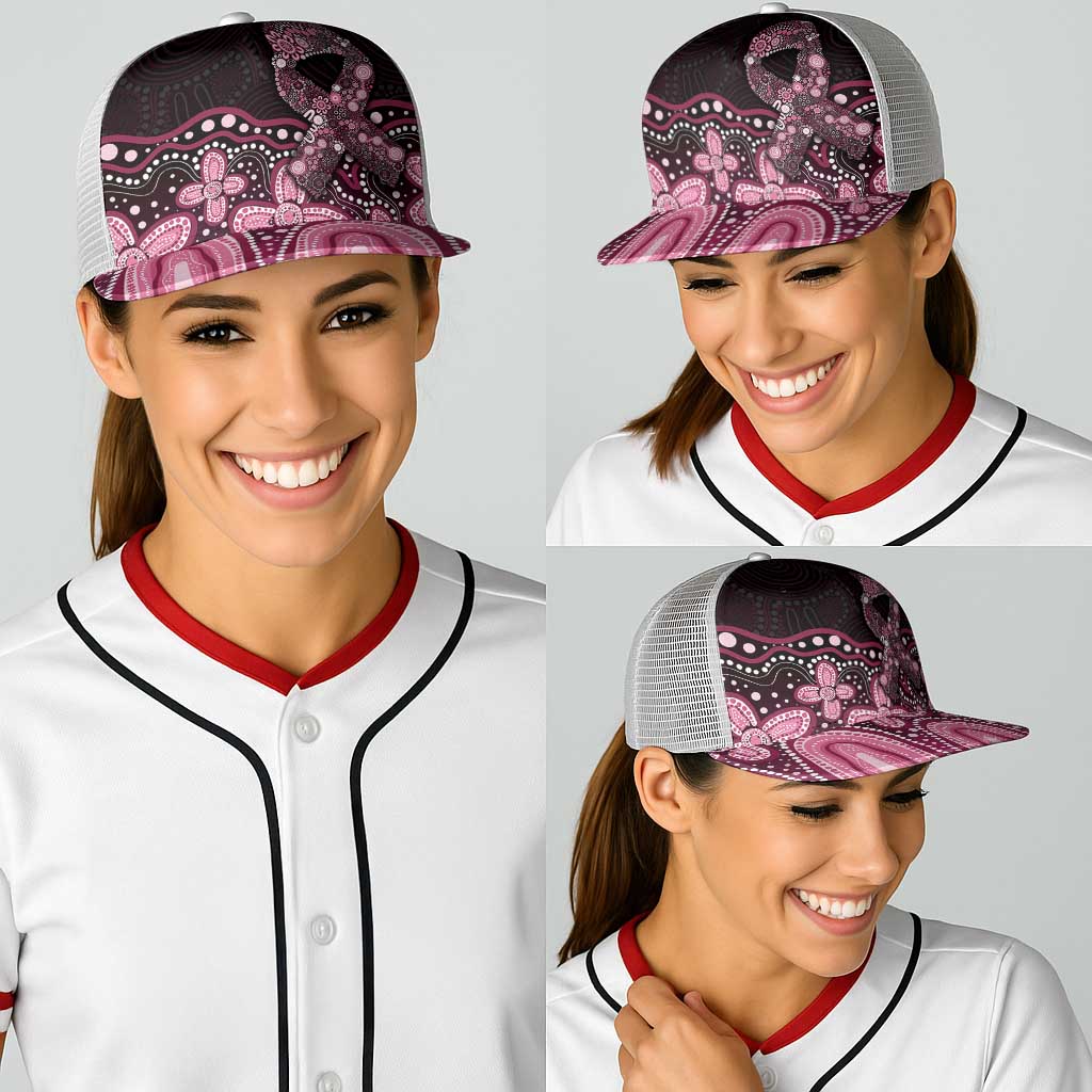 Australia Indigenous Baseball Net Cap Aboriginal Pink Ribbon Art - Aussie Hoodie