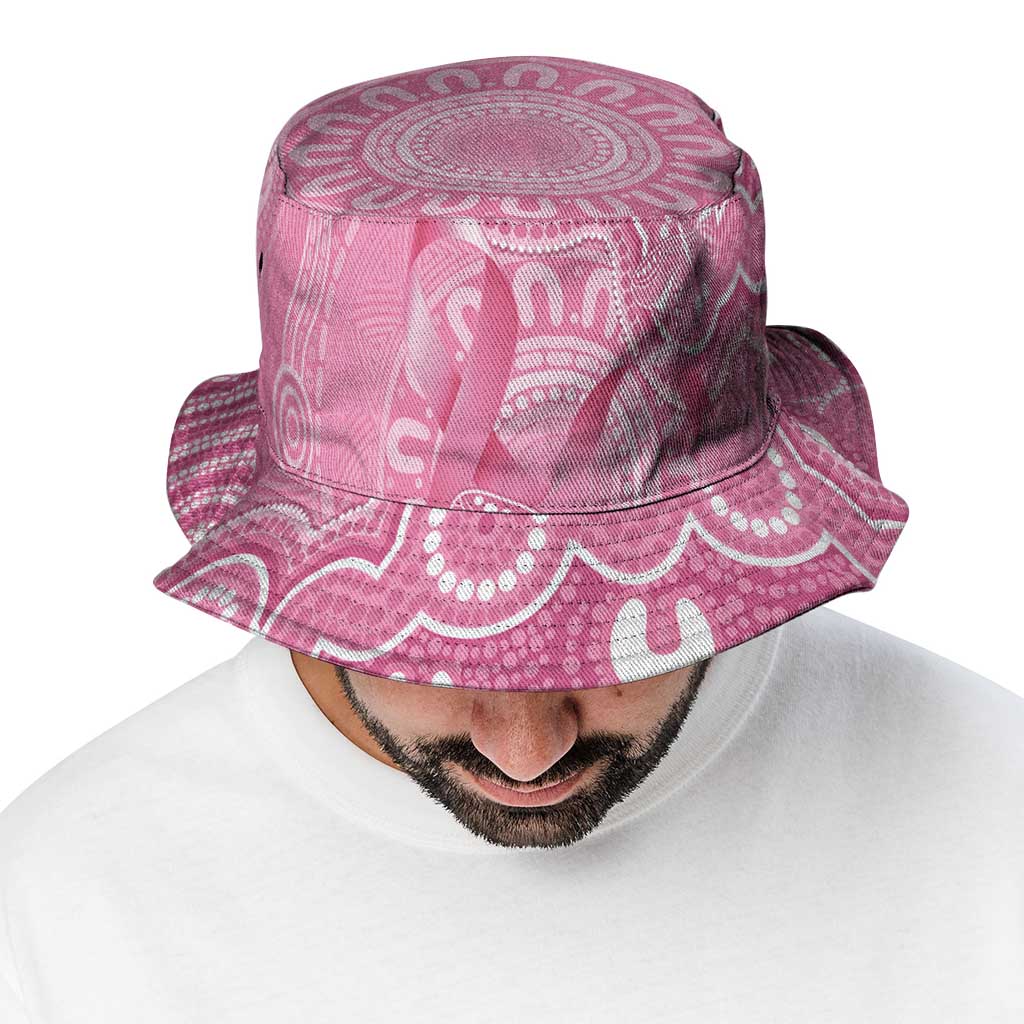 Australia Indigenous Bucket Hat Pink Ribbon Breast Cancer Butterfly Aboriginal - Aussie Hoodie