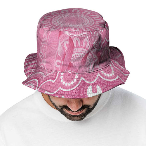 Australia Indigenous Bucket Hat Pink Ribbon Breast Cancer Butterfly Aboriginal - Aussie Hoodie