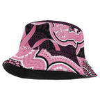 Australia Indigenous Bucket Hat Pink Ribbon Breast Cancer Butterfly Aboriginal Black - Aussie Hoodie