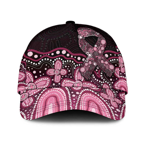 Australia Indigenous Classic Cap Aboriginal Pink Ribbon Art - Aussie Hoodie
