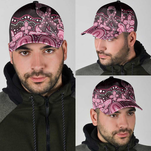 Australia Indigenous Classic Cap Aboriginal Pink Ribbon Art - Aussie Hoodie
