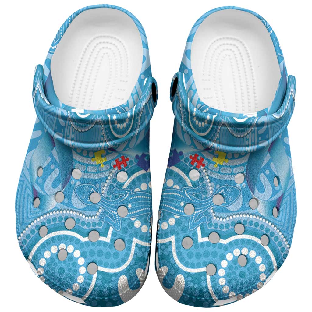 Australia Indigenous Clogs Shoes Blue Ribbon Lizards Autism Awareness - Aussie Hoodie