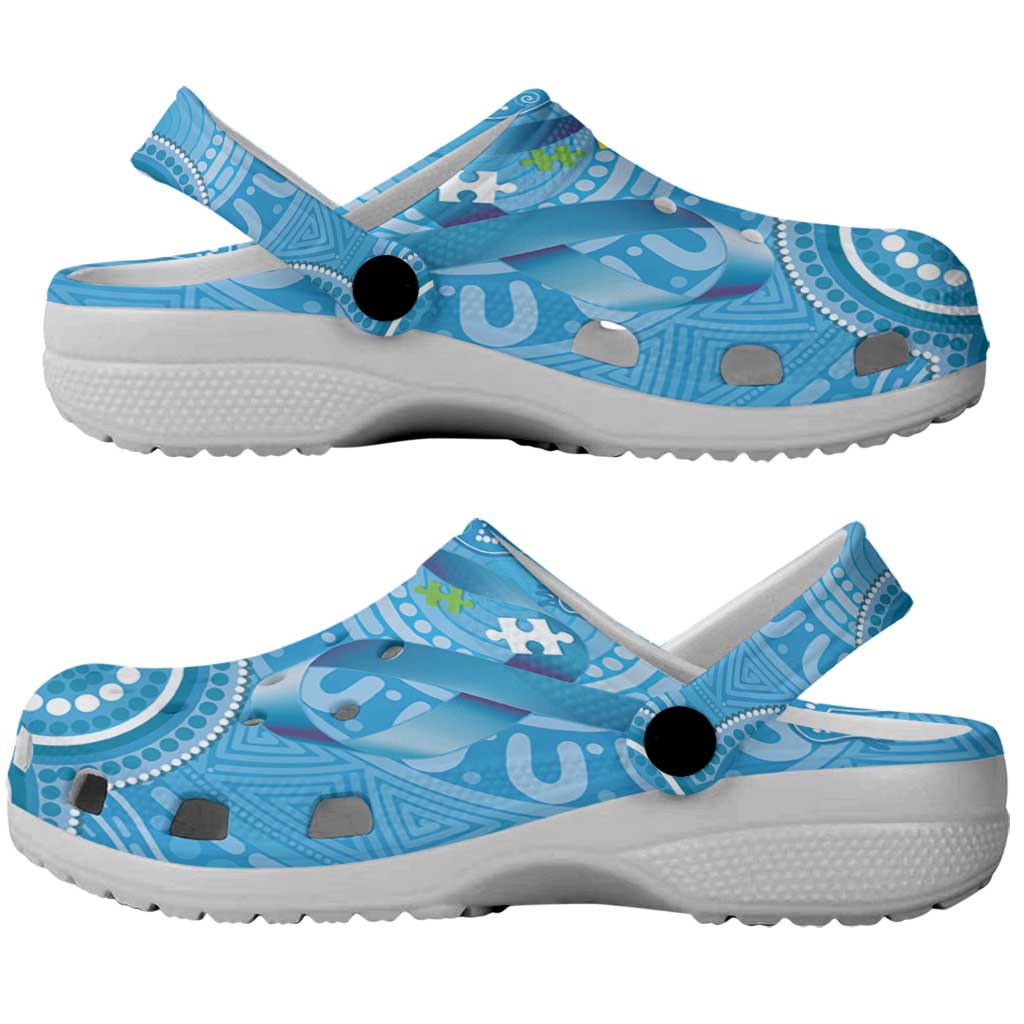 Australia Indigenous Clogs Shoes Blue Ribbon Lizards Autism Awareness - Aussie Hoodie