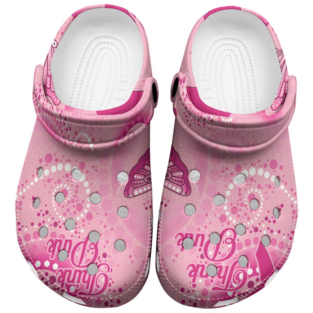 Australia Indigenous Clogs Shoes Breast Cancer Ribbon Think Pink - Aussie Hoodie