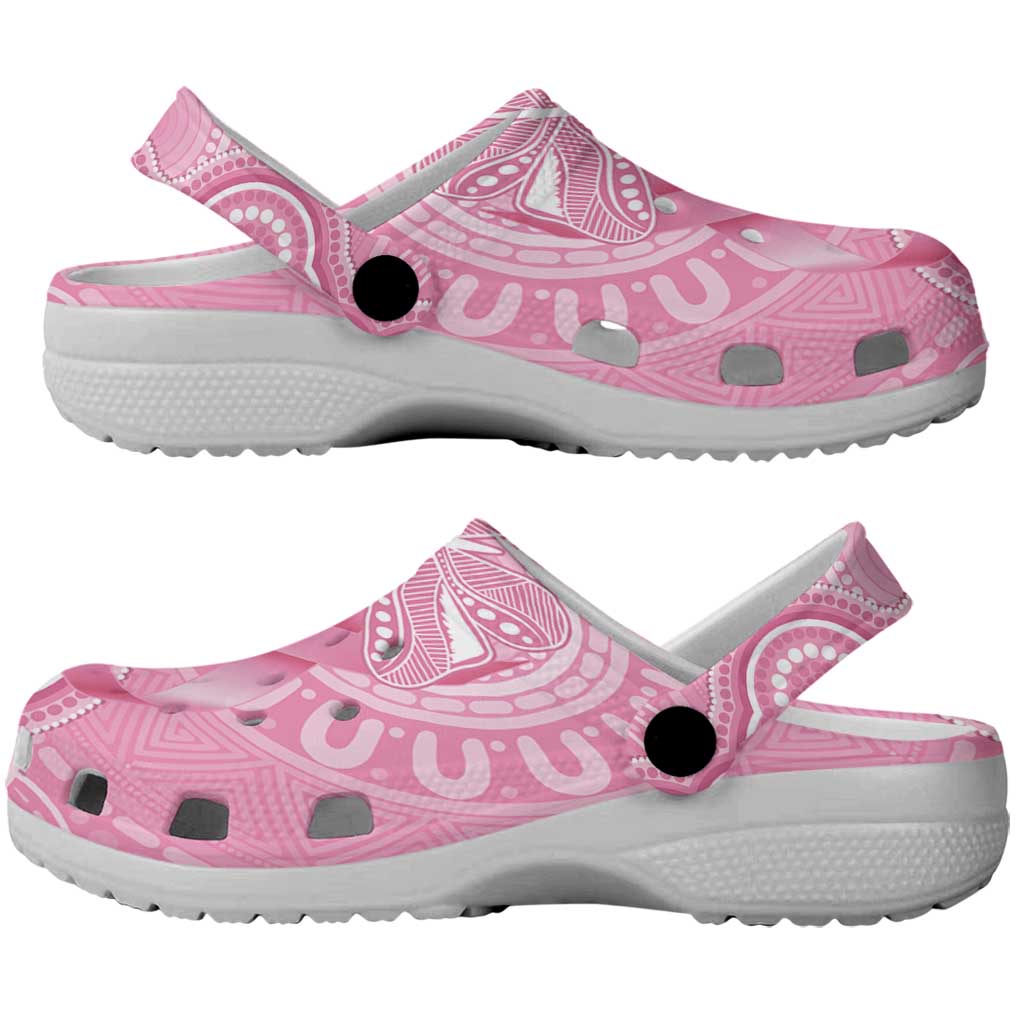 Australia Indigenous Clogs Shoes Pink Ribbon Breast Cancer Butterfly Aboriginal - Aussie Hoodie