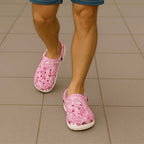 Australia Indigenous Clogs Shoes Pink Ribbon Breast Cancer Butterfly Aboriginal - Aussie Hoodie