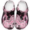 Australia Indigenous Clogs Shoes Pink Ribbon Breast Cancer Butterfly Aboriginal Black - Aussie Hoodie
