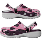 Australia Indigenous Clogs Shoes Pink Ribbon Breast Cancer Butterfly Aboriginal Black - Aussie Hoodie