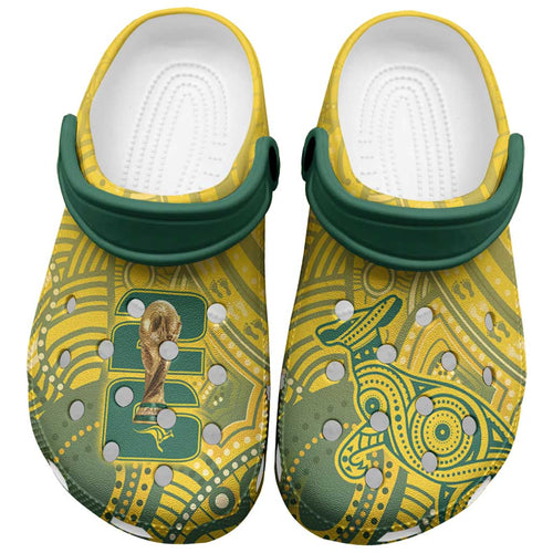 Australia Indigenous Clogs Shoes WC2026 Socceroos Aboriginal Arts - Aussie Hoodie