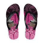 Australia Indigenous Flip Flops Breast Cancer Pink Robin Bottlebrush Aboriginal Art - Aussie Hoodie