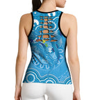Australia Indigenous Hollow Tank Top Blue Ribbon Lizards Autism Awareness - Aussie Hoodie