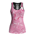 Australia Indigenous Hollow Tank Top Pink Ribbon Breast Cancer Butterfly Aboriginal - Aussie Hoodie