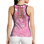 Australia Indigenous Hollow Tank Top Pink Ribbon Breast Cancer Butterfly Aboriginal - Aussie Hoodie