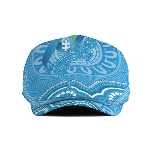 Australia Indigenous Jeff Hat Blue Ribbon Lizards Autism Awareness - Aussie Hoodie