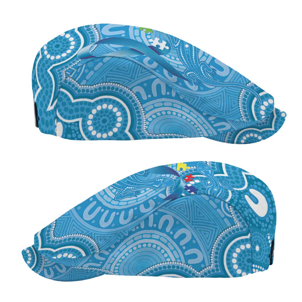 Australia Indigenous Jeff Hat Blue Ribbon Lizards Autism Awareness - Aussie Hoodie