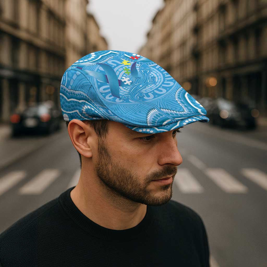 Australia Indigenous Jeff Hat Blue Ribbon Lizards Autism Awareness - Aussie Hoodie