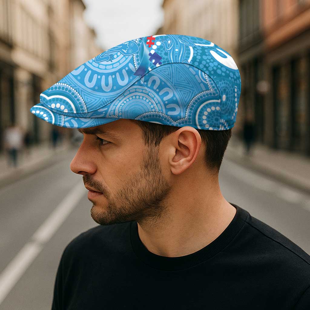 Australia Indigenous Jeff Hat Blue Ribbon Lizards Autism Awareness - Aussie Hoodie