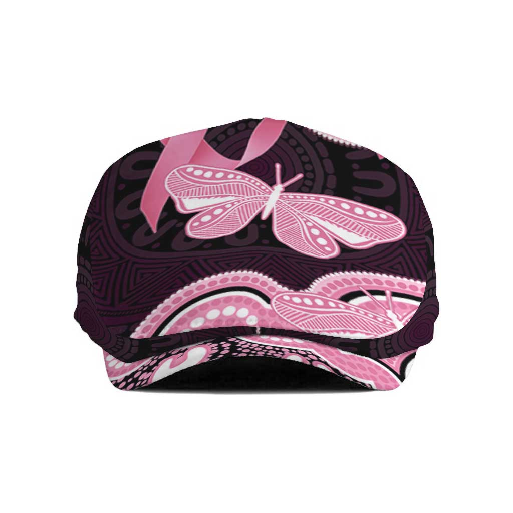 Australia Indigenous Jeff Hat Pink Ribbon Breast Cancer Butterfly Aboriginal Black - Aussie Hoodie